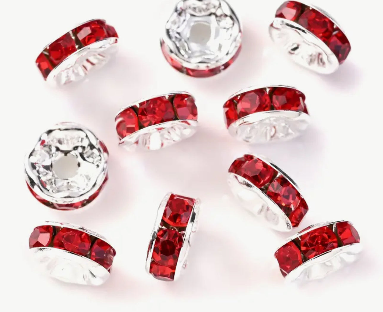 Perles intercalaires en métal avec strass