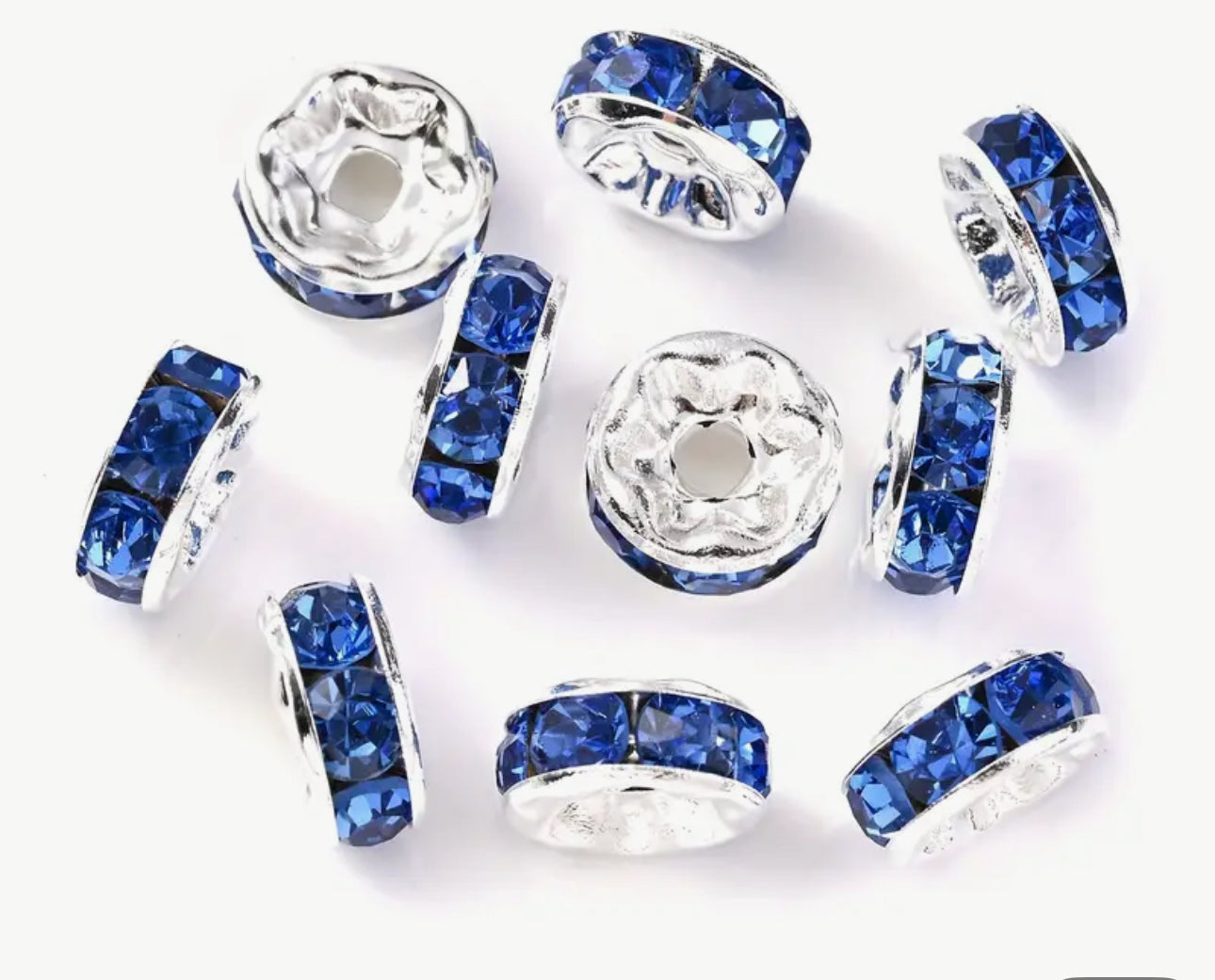 Perles intercalaires en métal avec strass