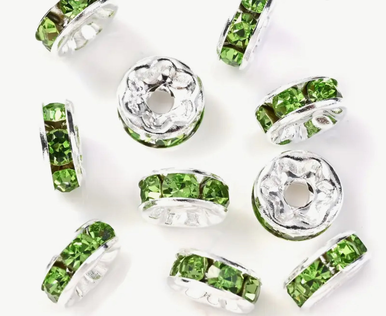 Perles intercalaires en métal avec strass