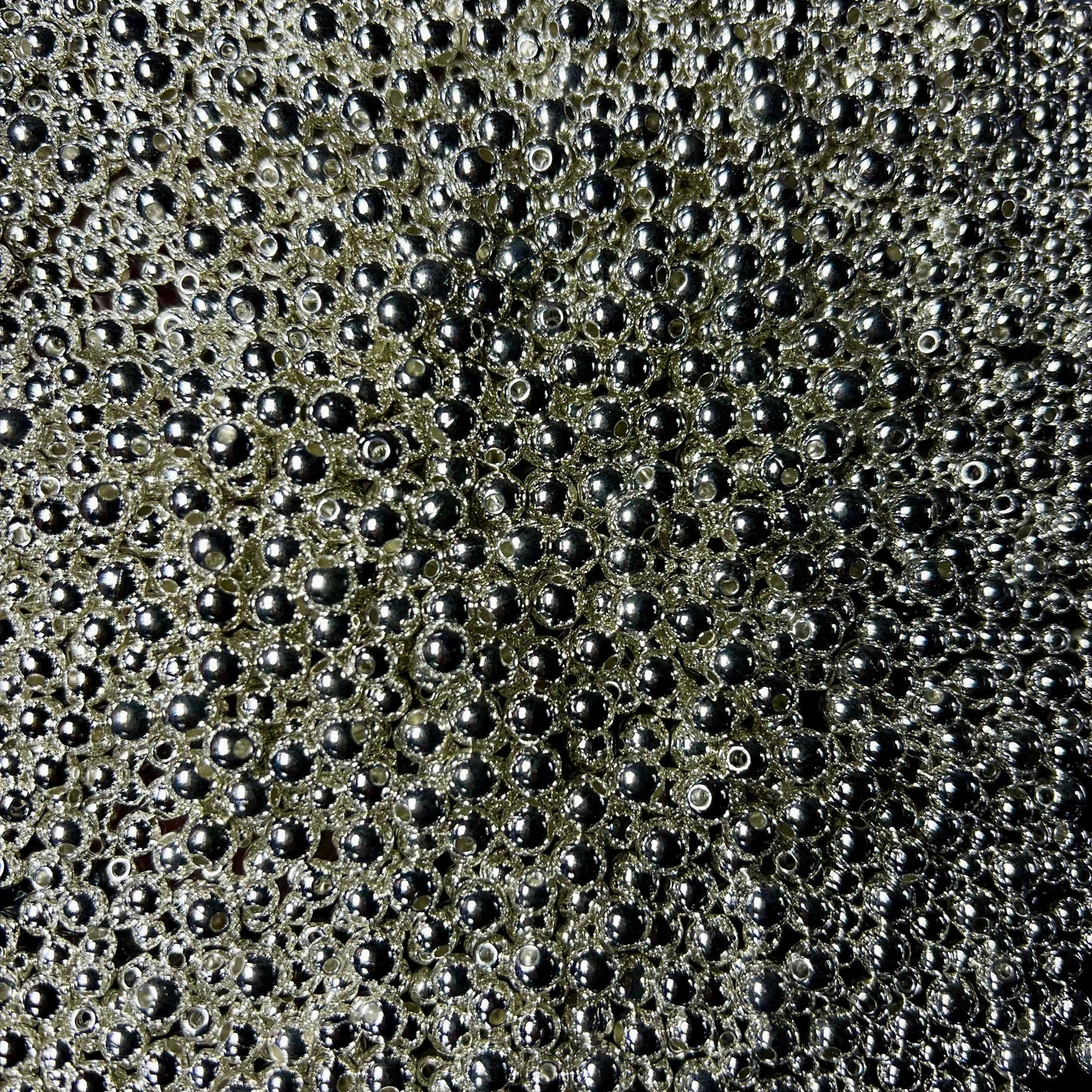 Mix de Perles d’espacement rond-ARGENTÉ