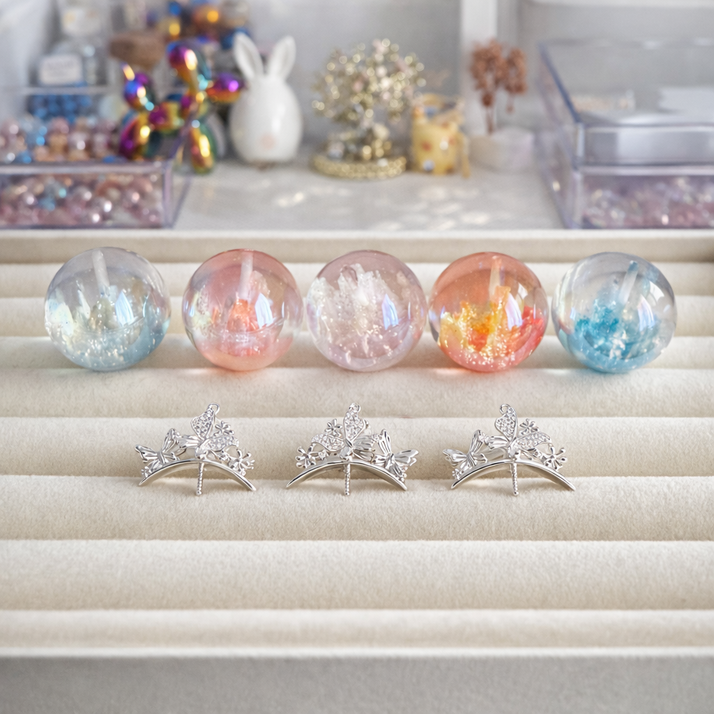 Perles en Résine 25mm + Bead Toppers – Set de 3 Pièces