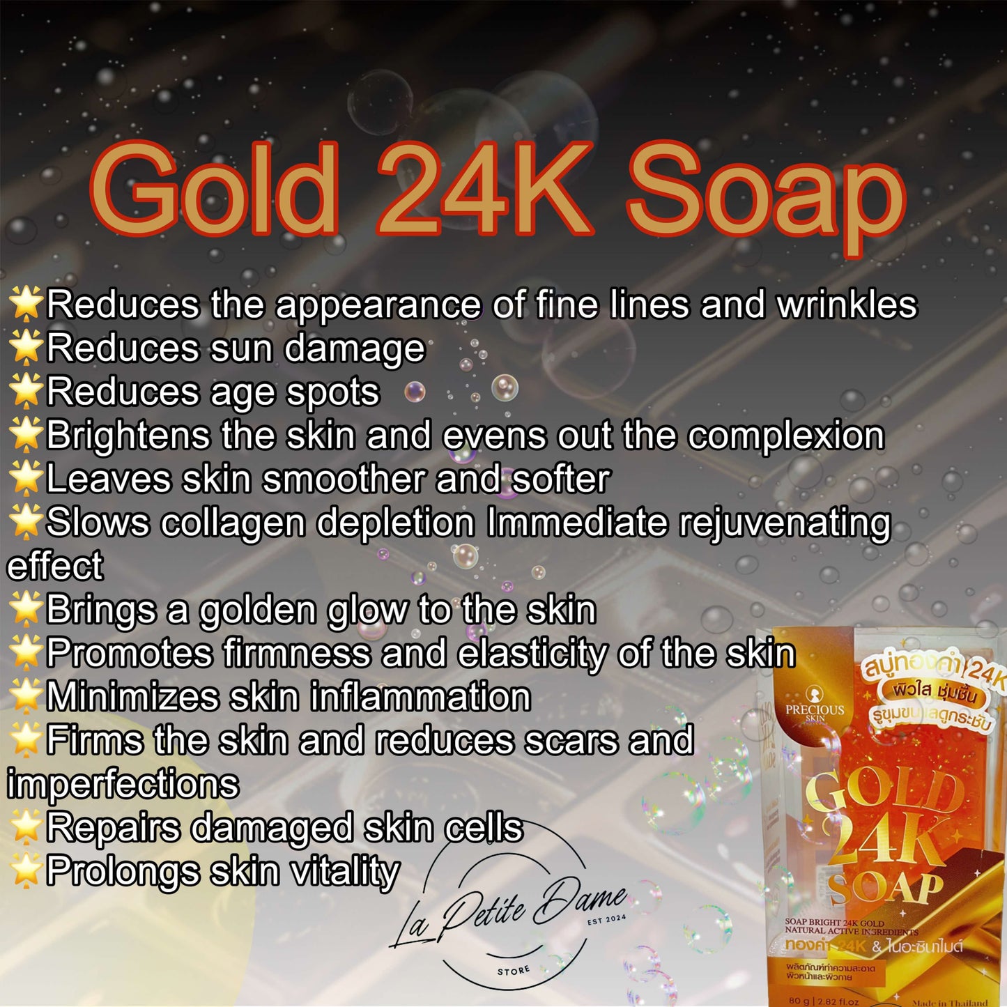 Precious Skin Thailand 24K Gold body soap 80g