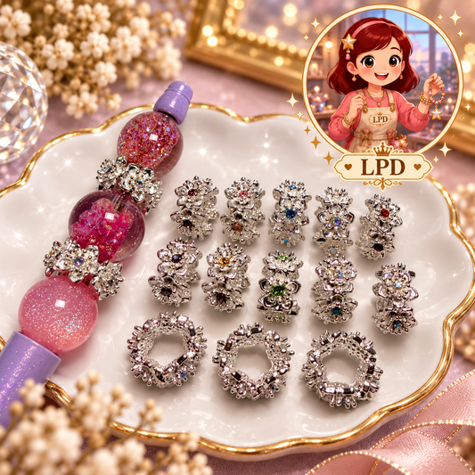 LOT de 10p et 20p Intercalaire Fleur - Argent, Doré, Or Rose