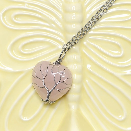 Collier Coeur Pierre Naturelle (choisir en Live)