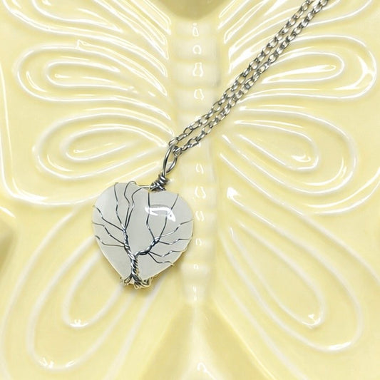 Collier Coeur Pierre Naturelle (choisir en Live)