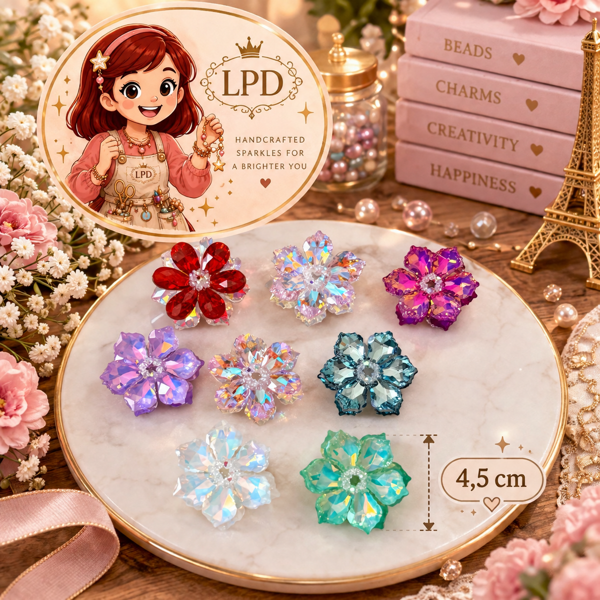 Fleurs Crystal | 5,5cm, 4,5cm, 3,5cm