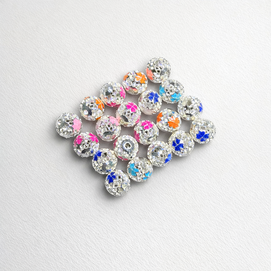 Perle rond en métal (10pcs)