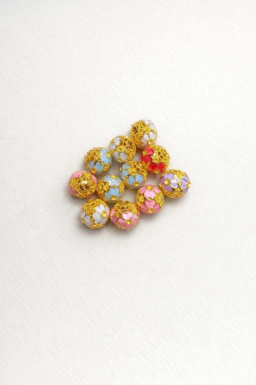 Perle rond en métal (10pcs)