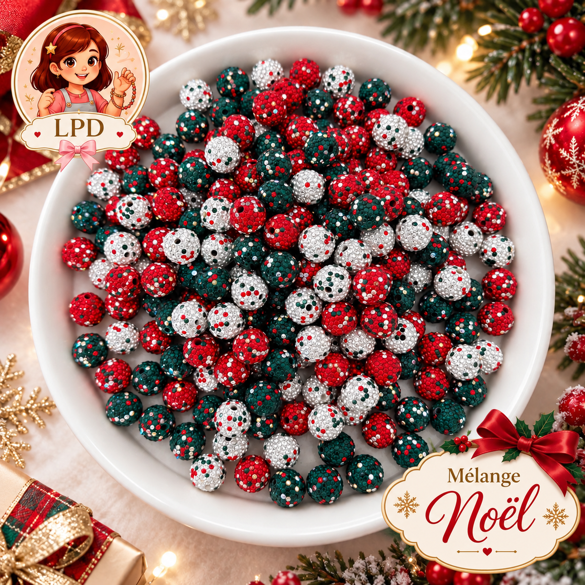 Perles à strass Mix “Noël”