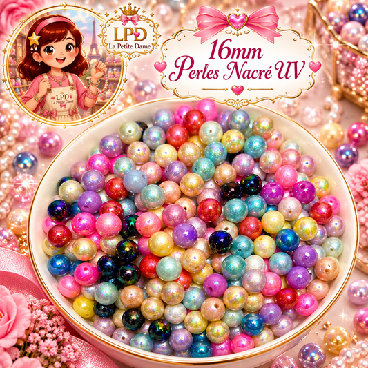 Perles Nacré UV Mix 16mm 100pcs