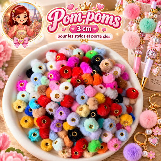 Pom-poms 3cm 50pcs et 100pcs