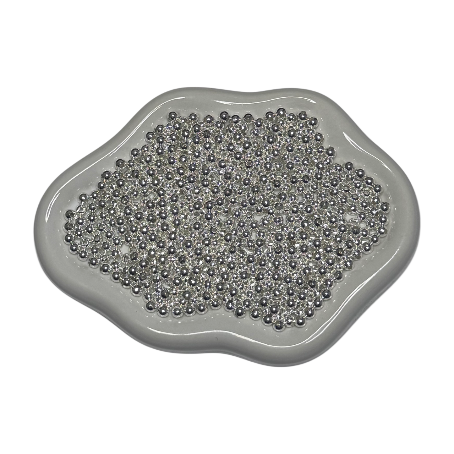 Mix de Perles d’espacement rond-ARGENTÉ